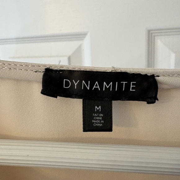 Dynamite Light Beige Long Sleeve Blouse Size Medium - Picture 6 of 10